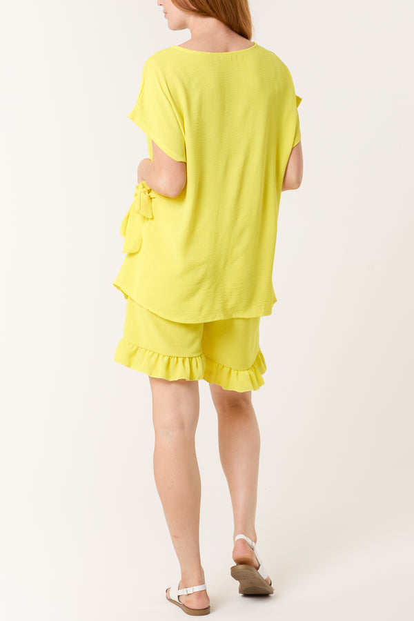 Qed London Tied Front Top & Shorts Co-Ord Set