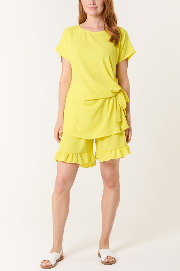 qed london Tied Front Top & Shorts Co-Ord Set