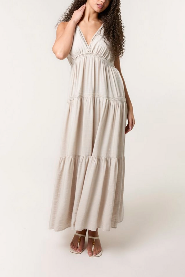 Qed London Tiered Grecian Maxi Dress