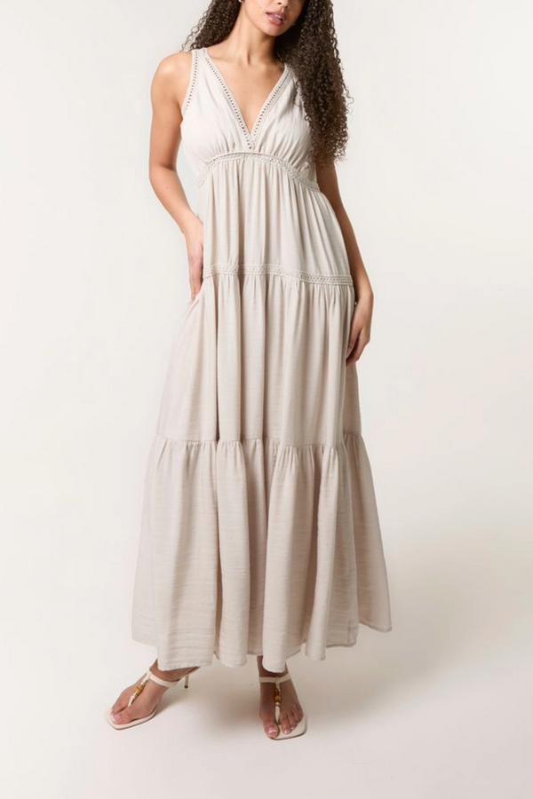 qed london Tiered Grecian Maxi Dress