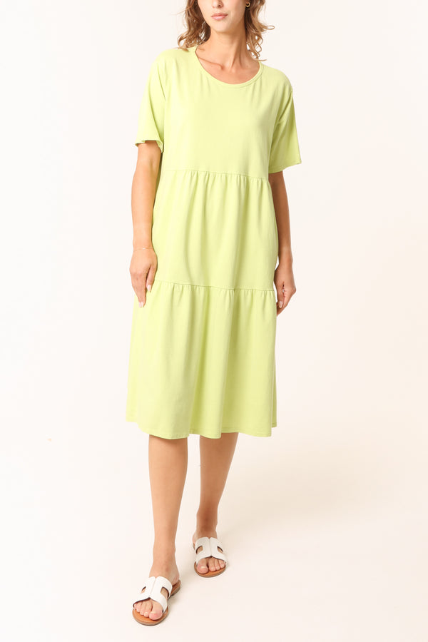 Qed London Tiered Midi Smock Dress