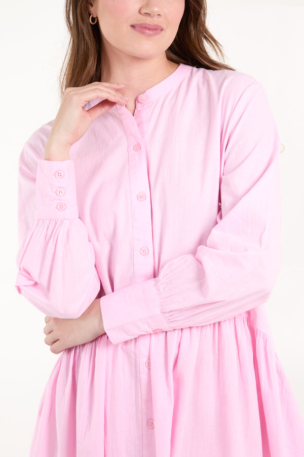 Qed London Tiered Shirt Skater Skirt Dress