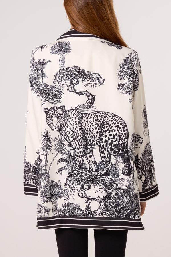 Qed London Toile Du Jouy Long Blazer