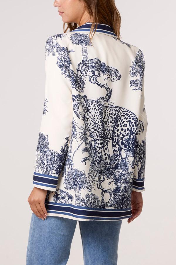 Qed London Toile Du Jouy Long Blazer