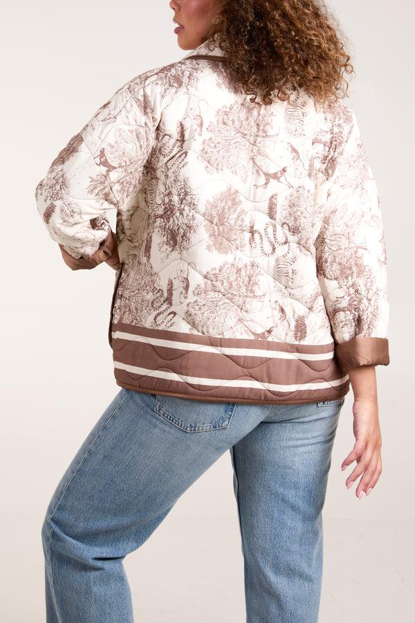 Qed London Toile Du Jouy Quilted Jacket