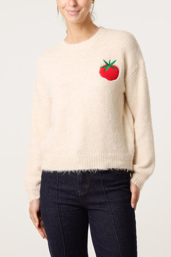 Qed London Tomato Design Knit Jumper