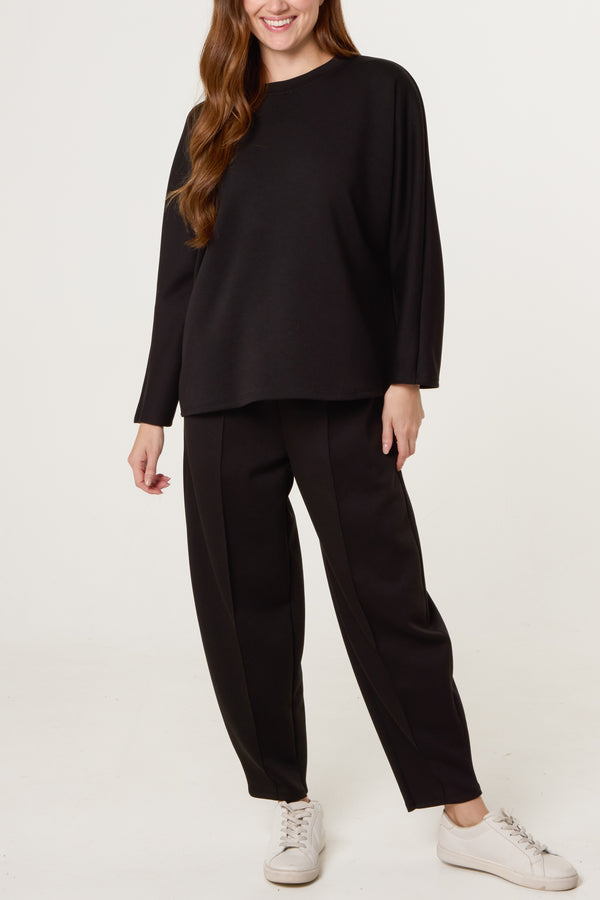 Qed London Top & Front Crease Barrel Trousers Set