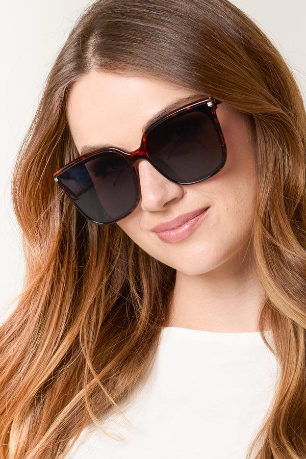 Qed London Tortoiseshell Oversized Sunglasses
