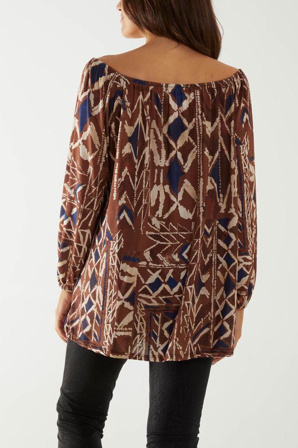 Qed London Tribal Bardot Dress