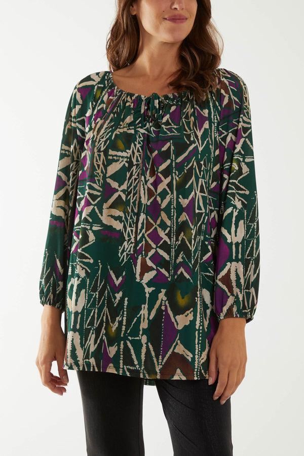 Qed London Tribal Bardot Dress