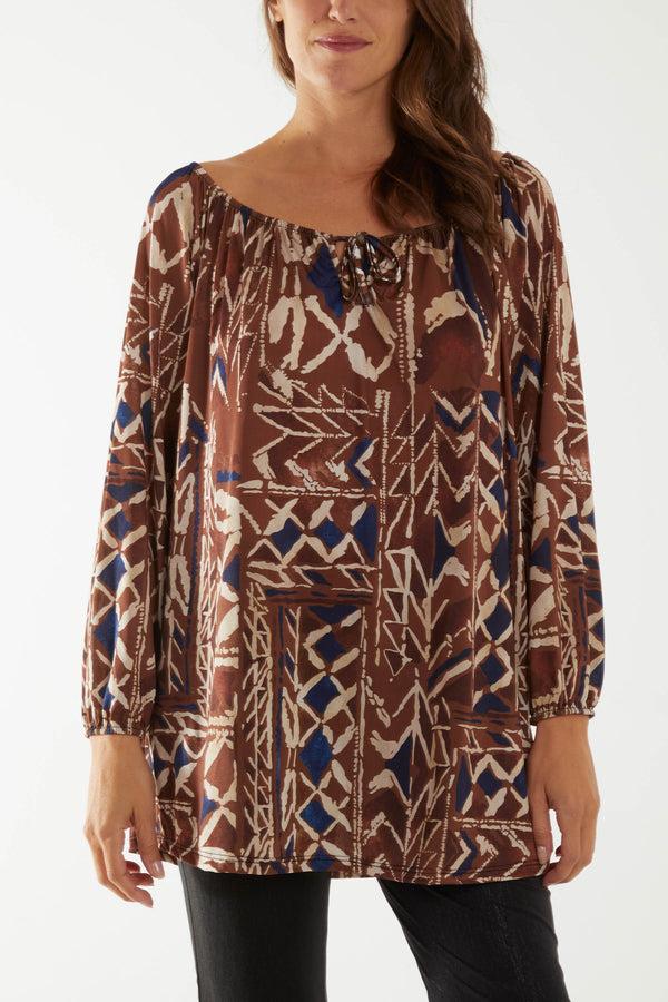 qed london Tribal Bardot Dress