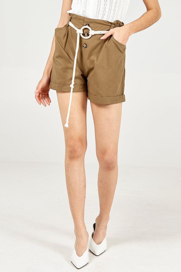 qed london Turnback Rope Detail Shorts
