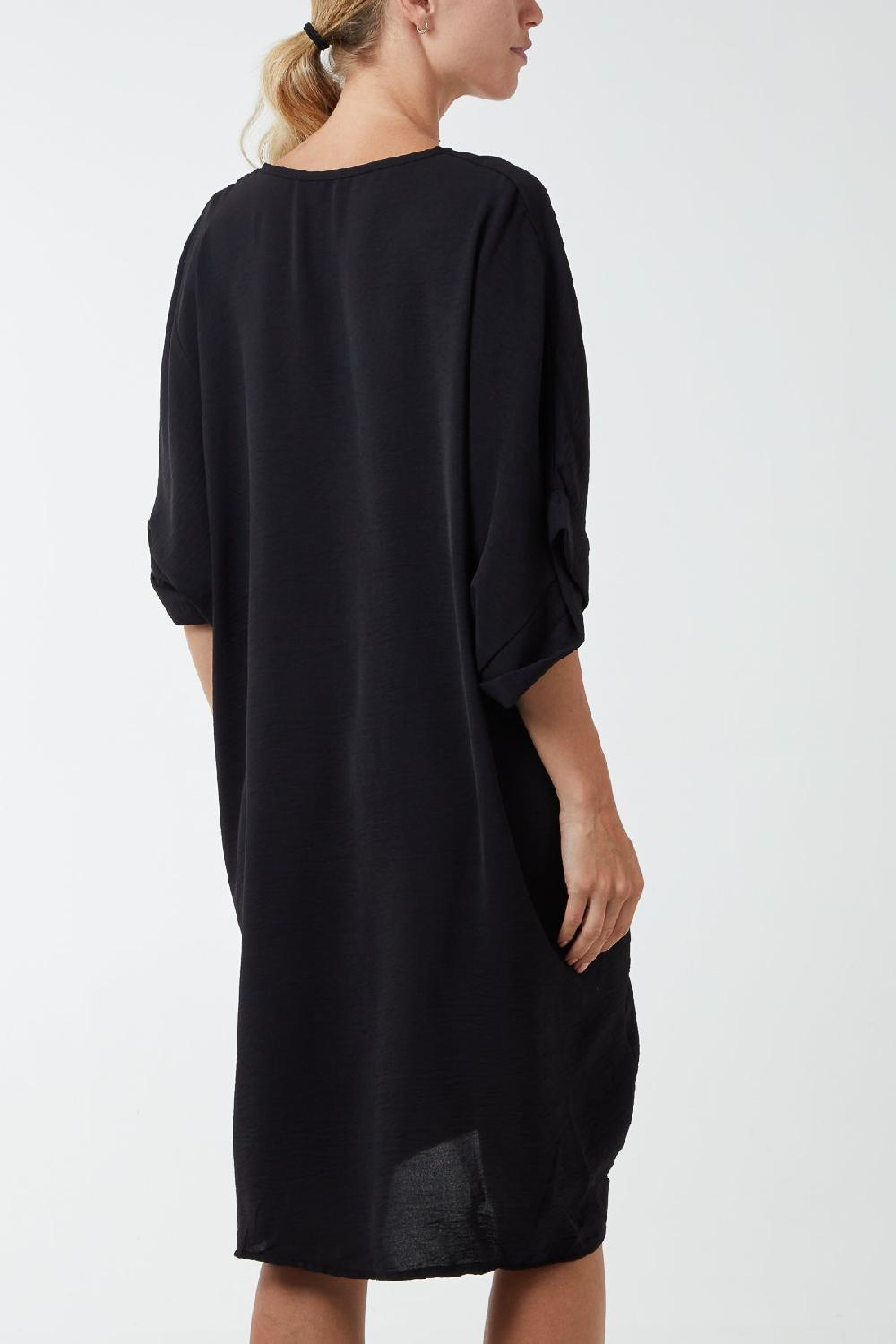 Qed London Twist Front Oversized Cocoon Dress