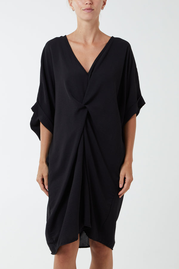 qed london Twist Front Oversized Cocoon Dress