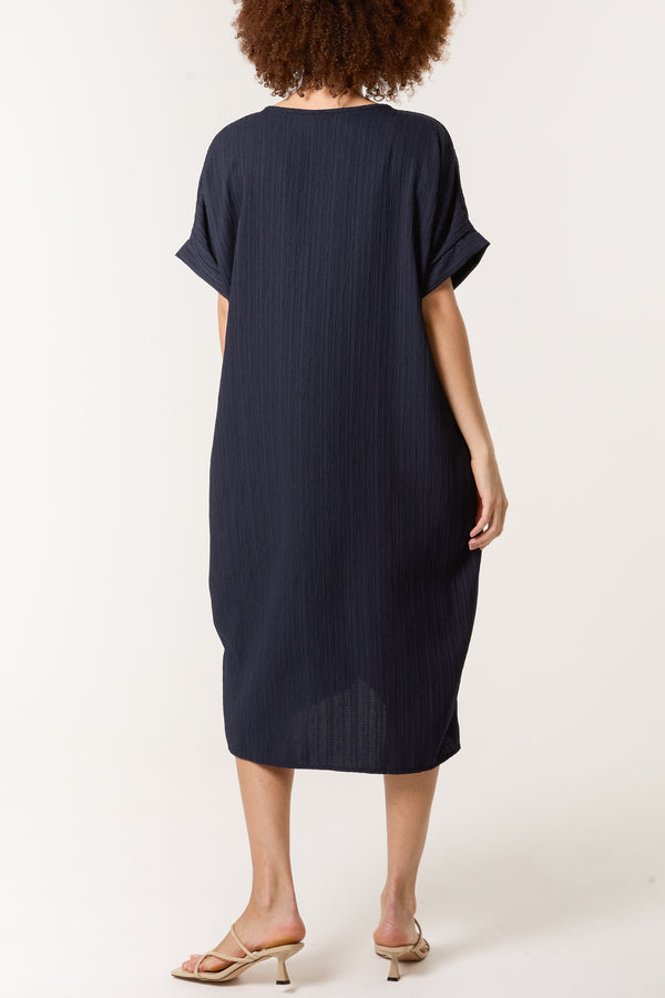 Qed London Twisted Front Crinkle Fabric Dress