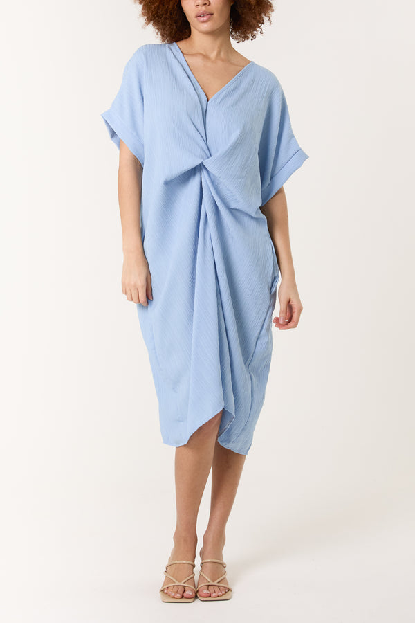 qed london Twisted Front Crinkle Fabric Dress