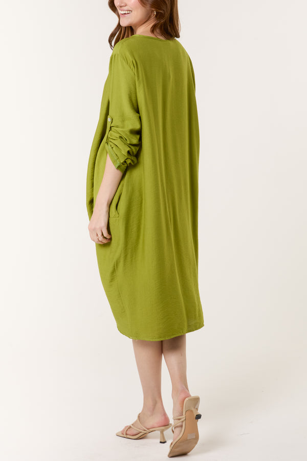Qed London Twisted Front Long Sleeve Dress