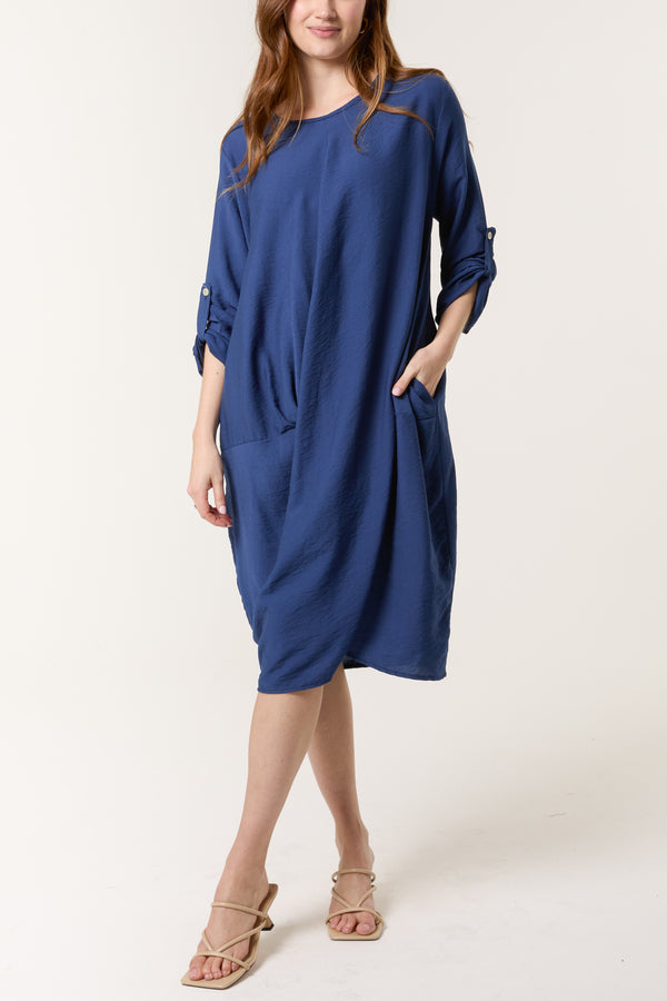 Qed London Twisted Front Long Sleeve Dress