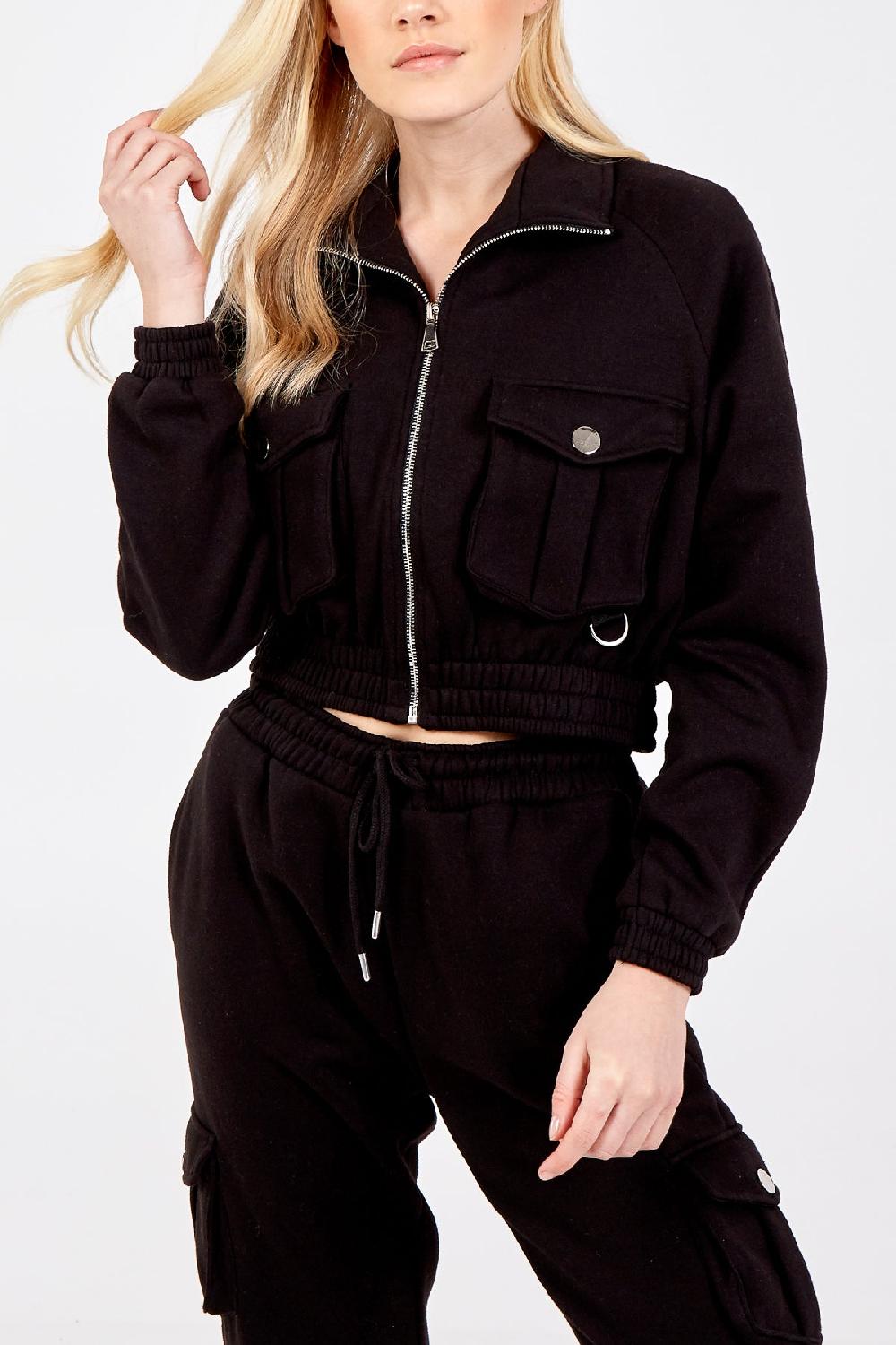 Qed London Utility Cropped Cargo Lounge Set