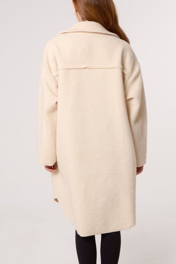 Qed London Utility Pockets Wool-Like Coat