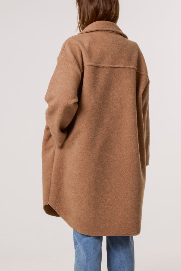 Qed London Utility Pockets Wool-Like Coat