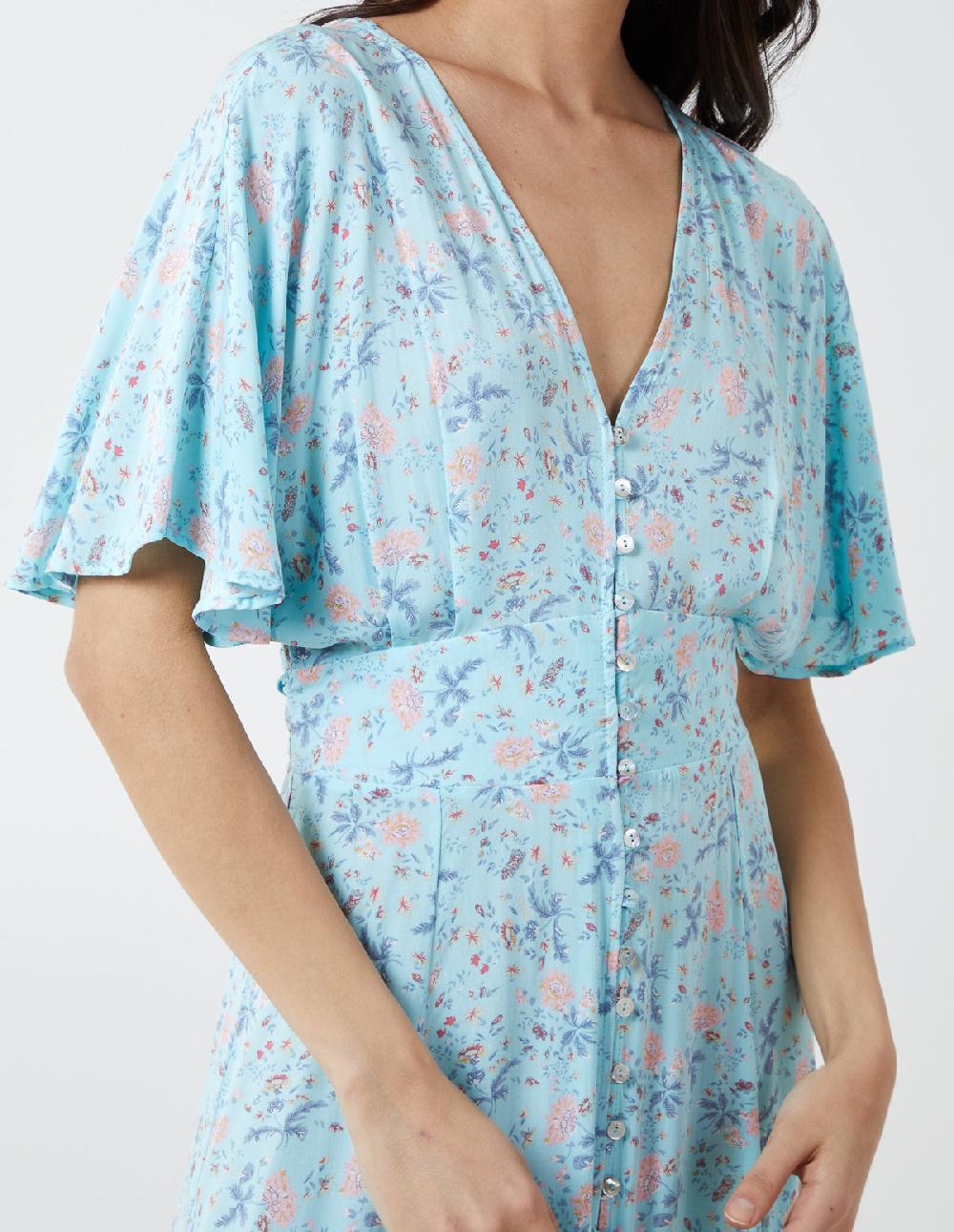 Qed London V-Neck Button Down Maxi Dress