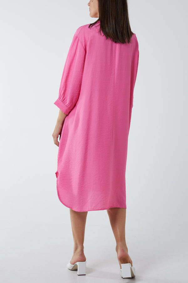 Qed London V-Neck Collared Midi Dress