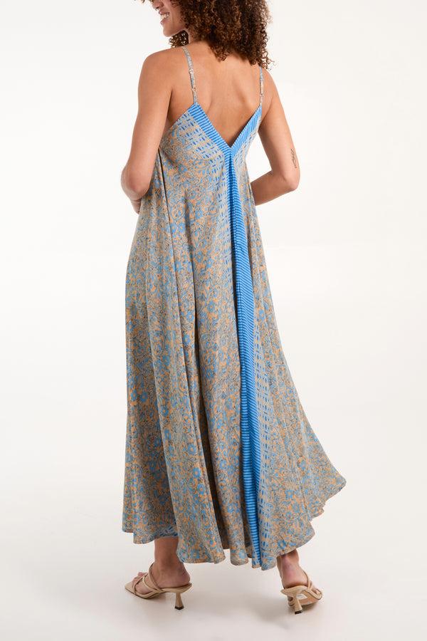 Qed London V-Neck Draped Paisley Maxi Dress