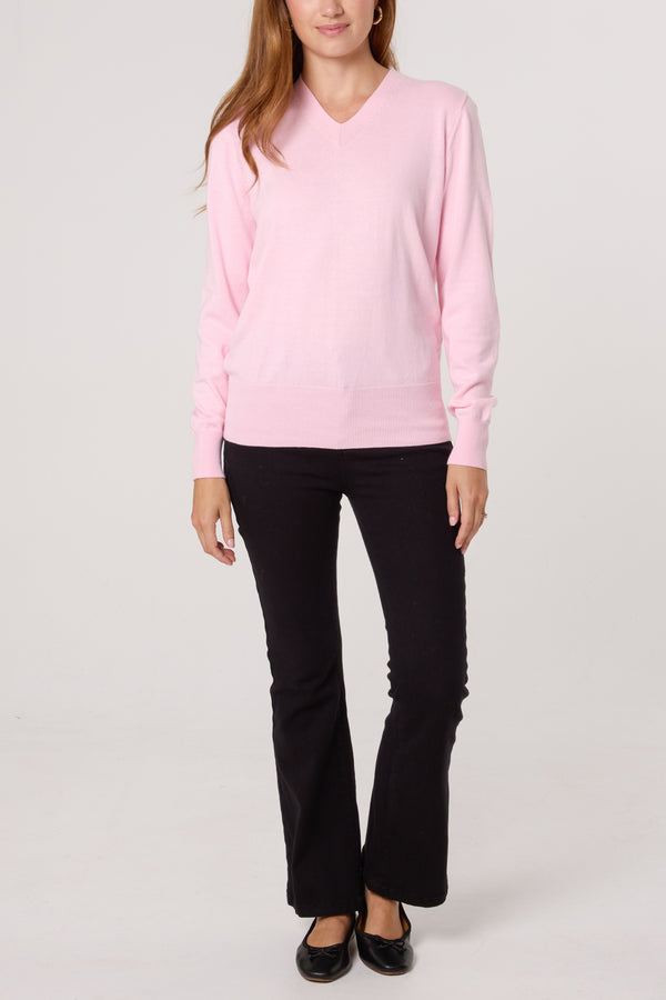 Qed London V-Neck Fine Knit Jumper