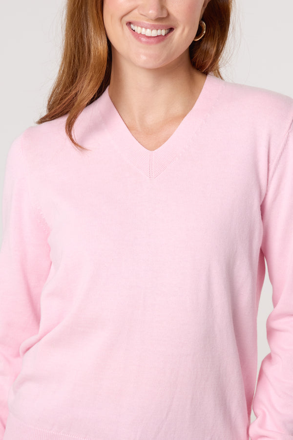 Qed London V-Neck Fine Knit Jumper