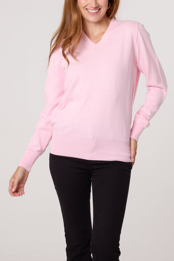 Qed London V-Neck Fine Knit Jumper