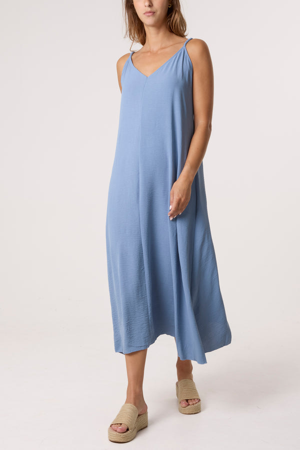 qed london V-Neck Midi Strappy Dress