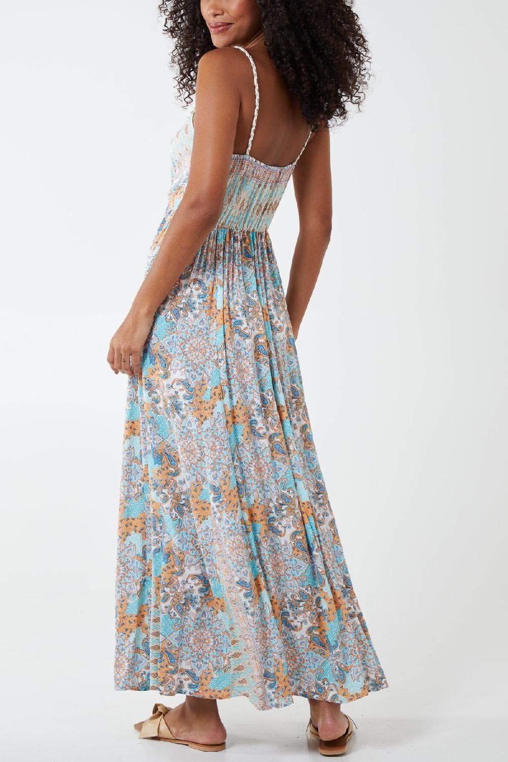 Qed London V Neck Rope Cami Maxi Dress