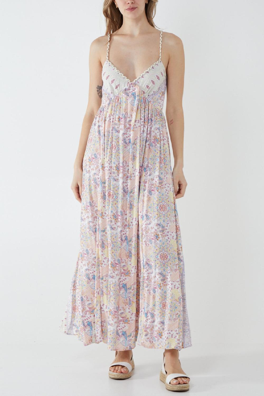 Qed London V Neck Rope Cami Maxi Dress