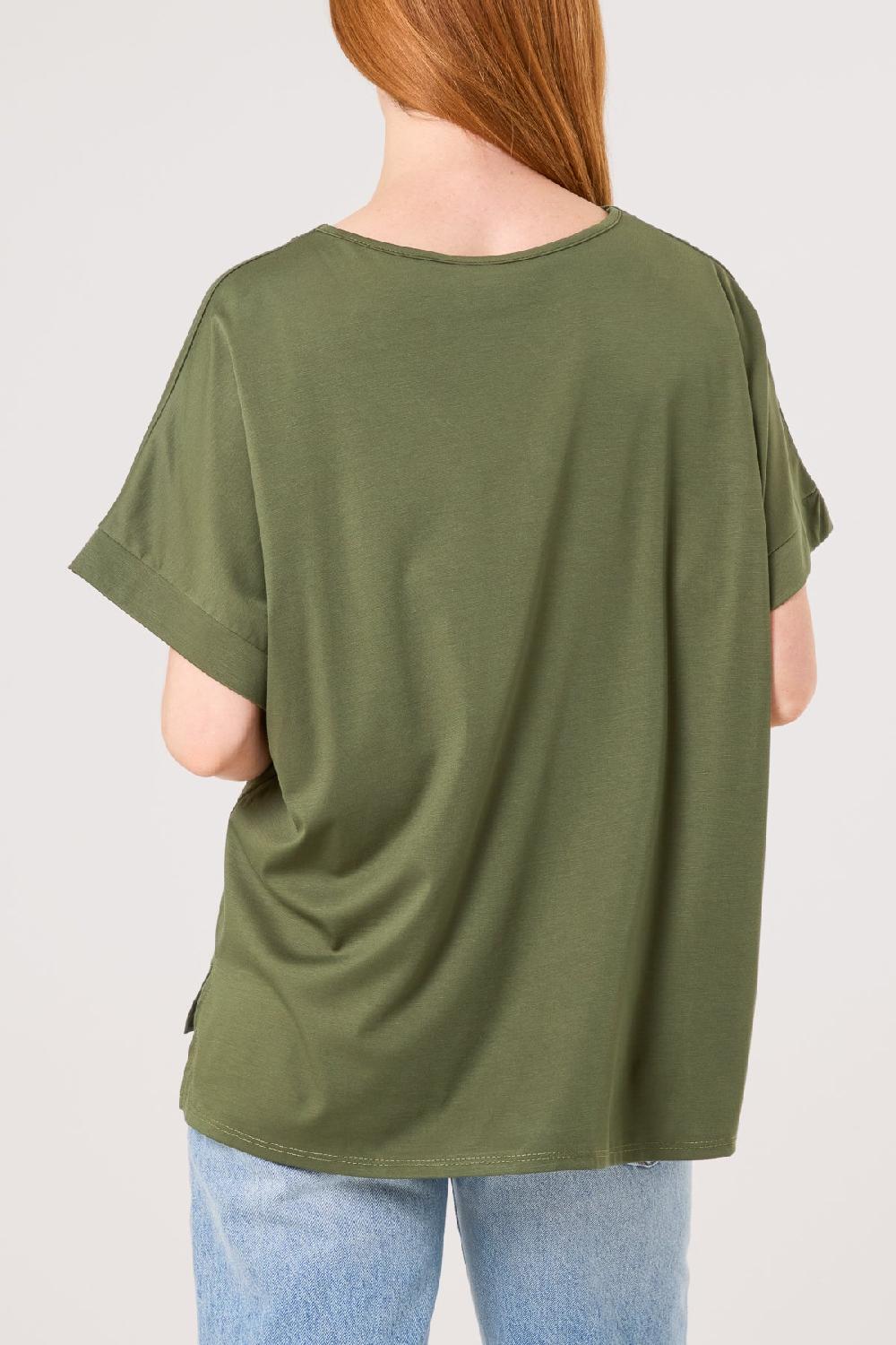 Qed London V-Neck Short Sleeve Jersey T-Shirt