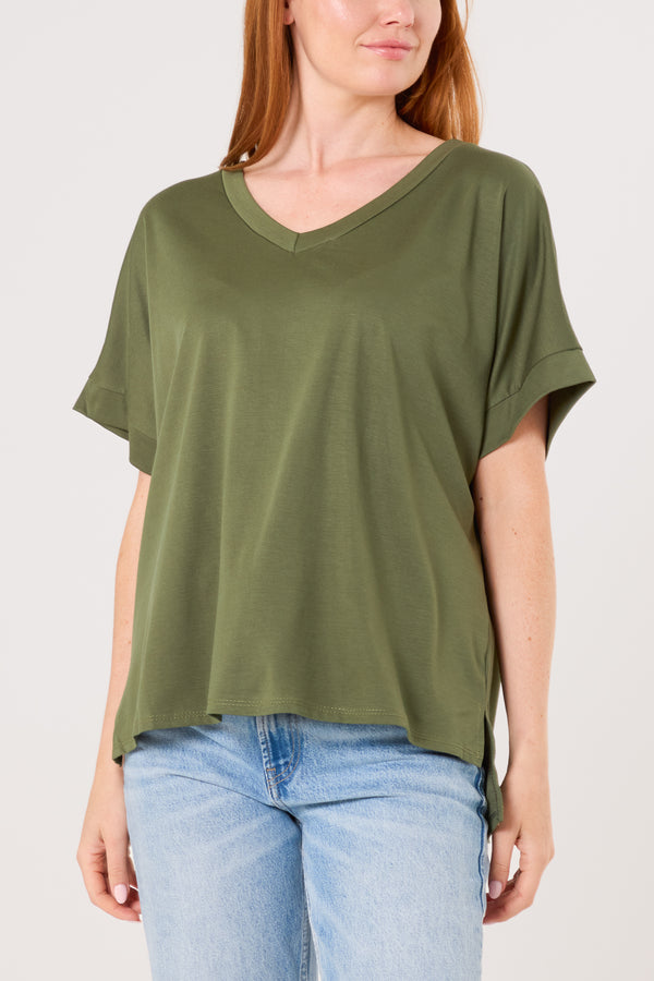 qed london V-Neck Short Sleeve Jersey T-Shirt