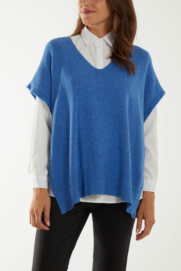 Qed London V-Neck Side Split Knit Vest