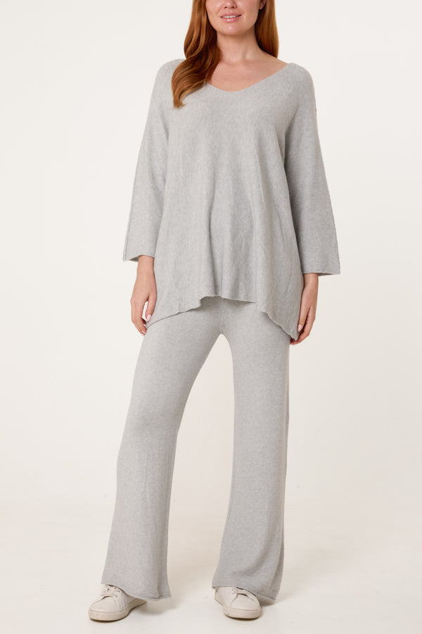 Qed London V-Neck Soft Touch Lounge Set