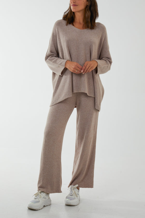 qed london V-Neck Soft Touch Lounge Set