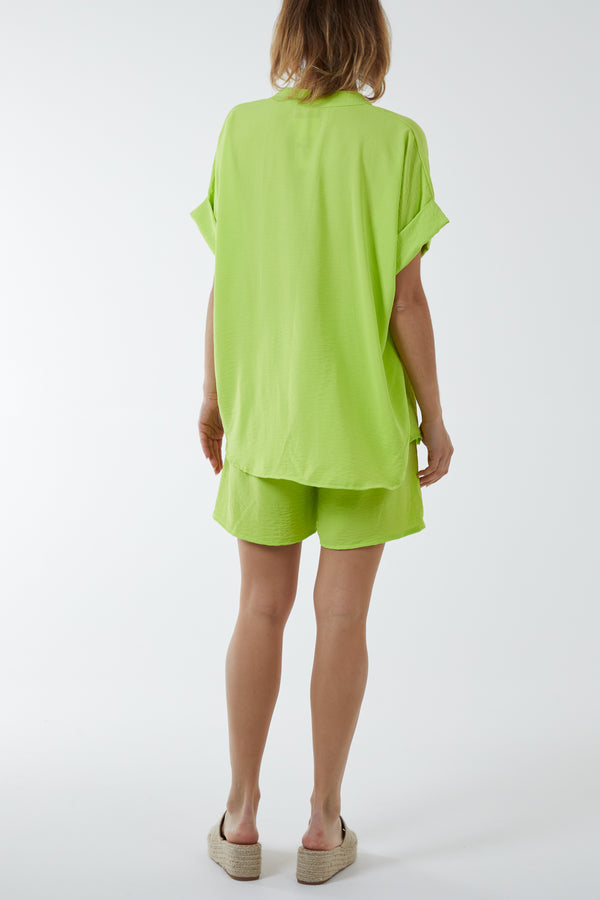 Qed London V-Neck Top And Shorts Co-Ord Set