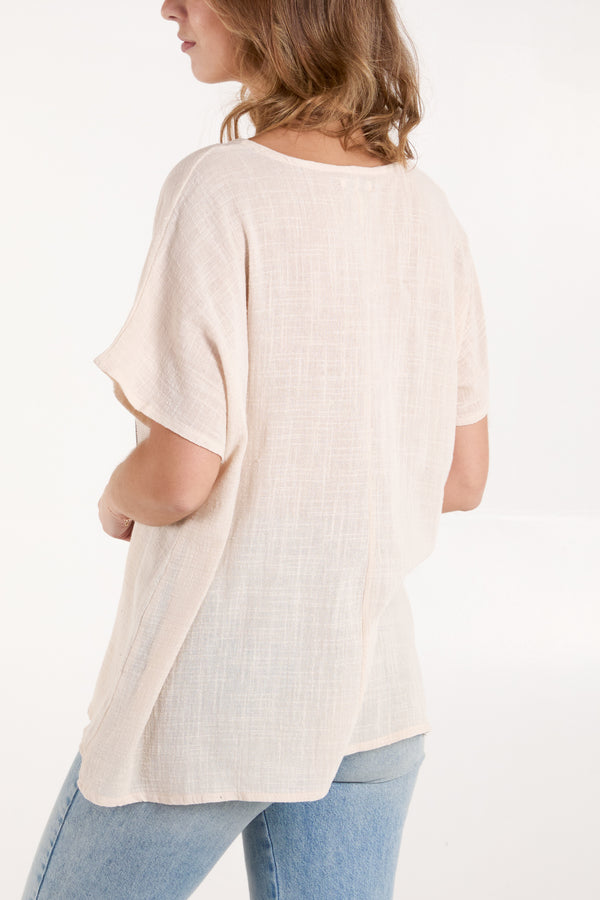 Qed London Viscose Flower Top