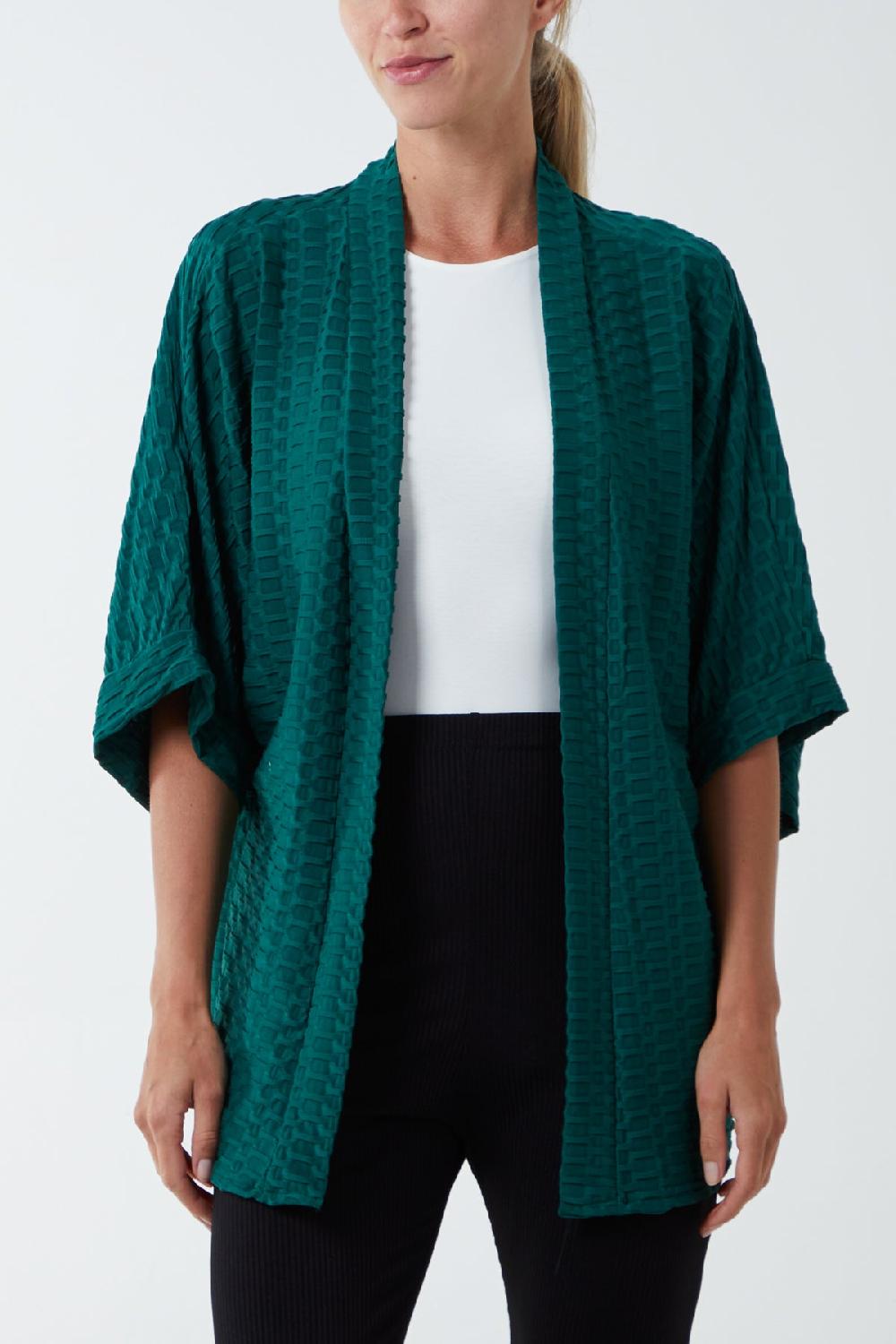 Qed London Waffle Texture Jersey Kimono Jacket