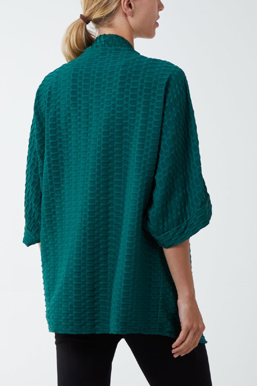 Qed London Waffle Texture Jersey Kimono Jacket