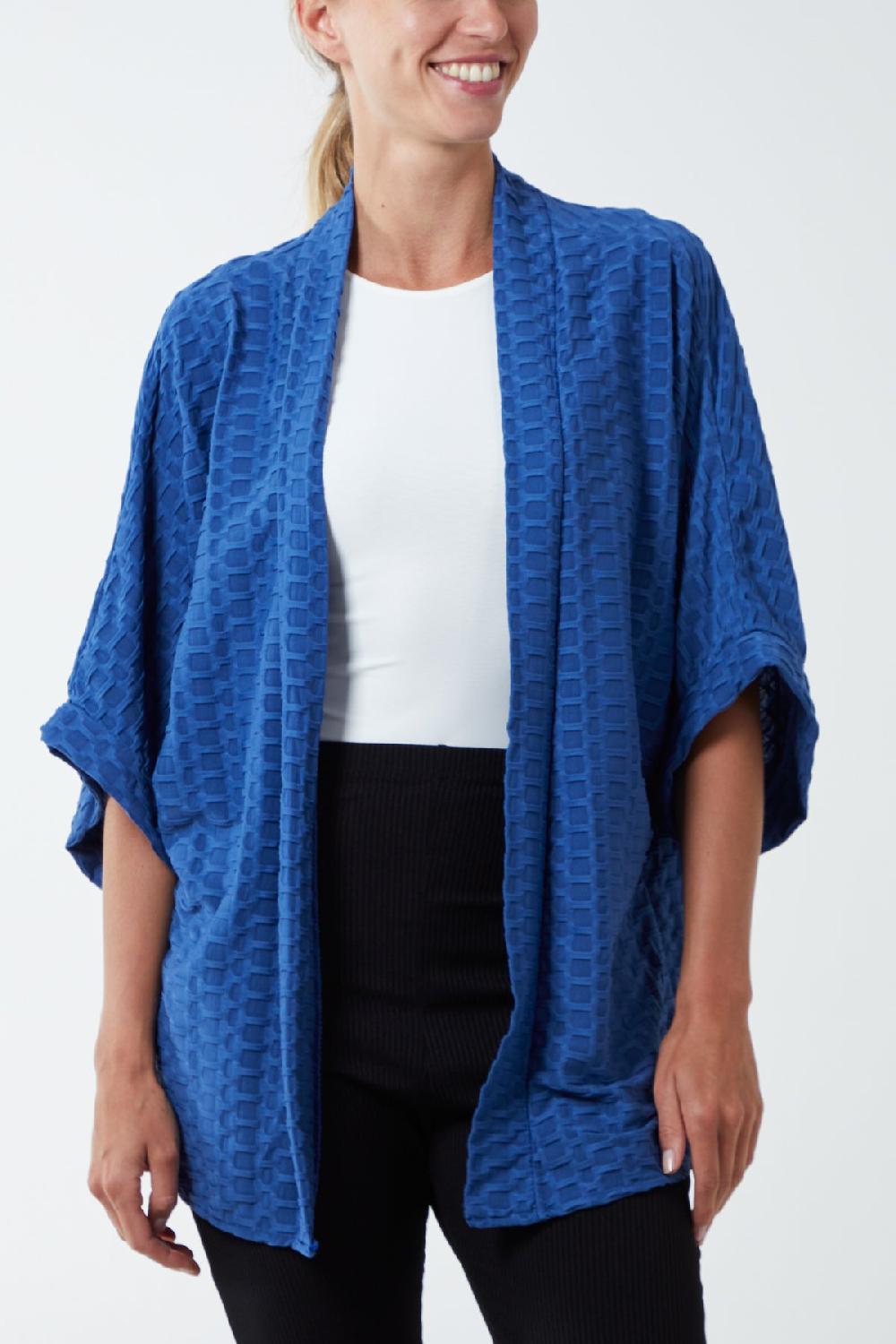 Qed London Waffle Texture Jersey Kimono Jacket