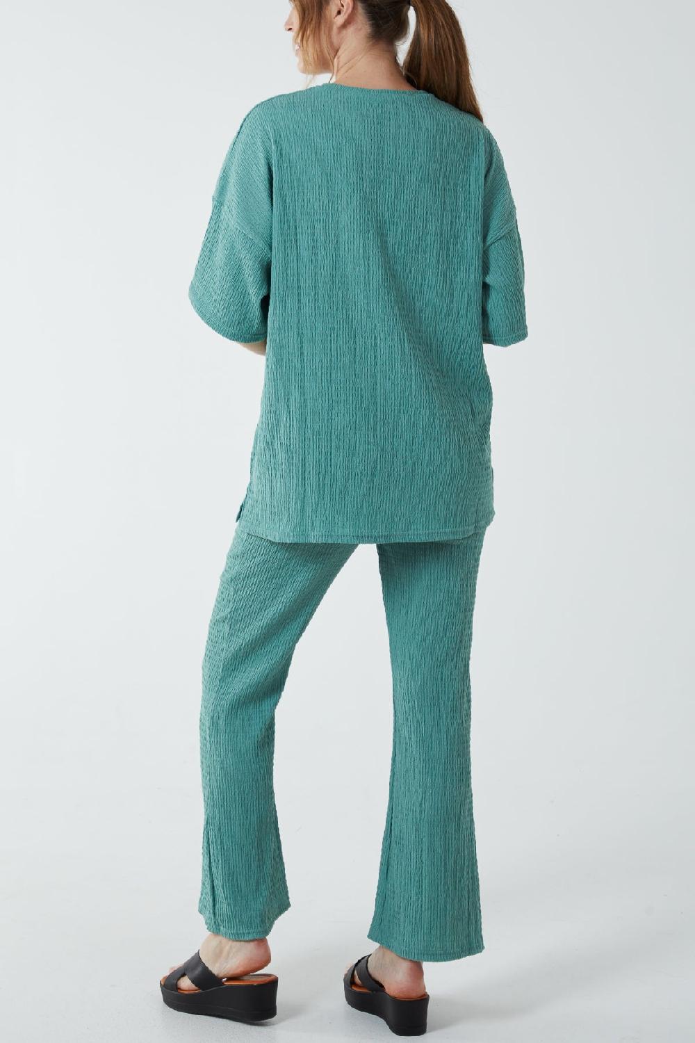 Qed London Waffle Trouser And T-Shirt Co-Ord