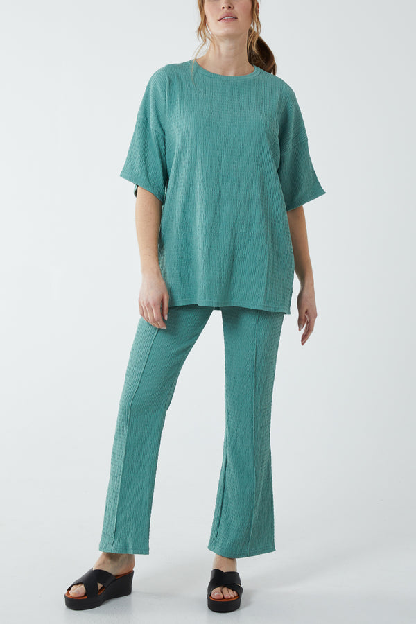 qed london Waffle Trouser And T-Shirt Co-Ord