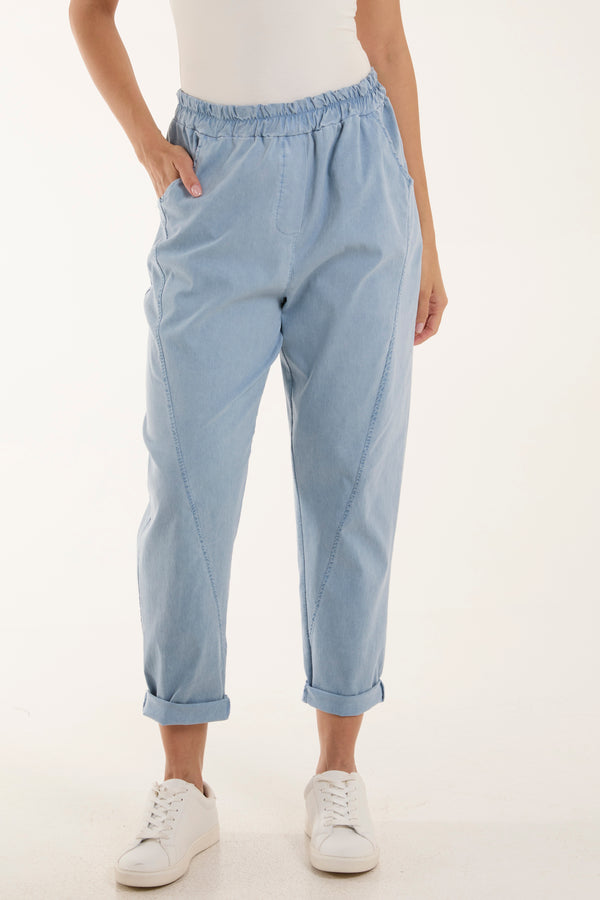qed london Washed Relaxed Fit Magic Trousers