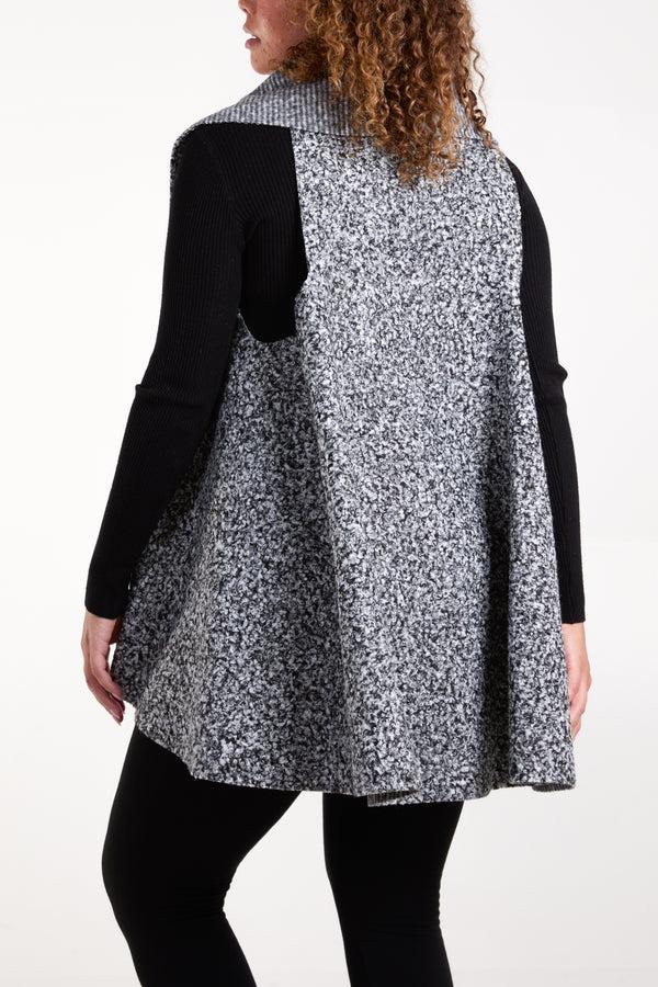 Qed London Waterfall Boucle Sleeveless Jacket