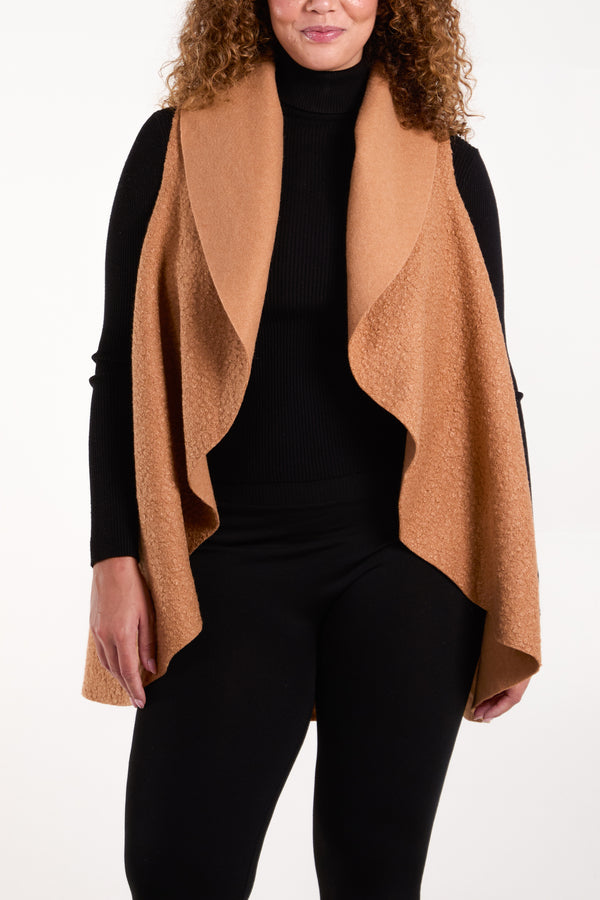 Qed London Waterfall Boucle Sleeveless Jacket