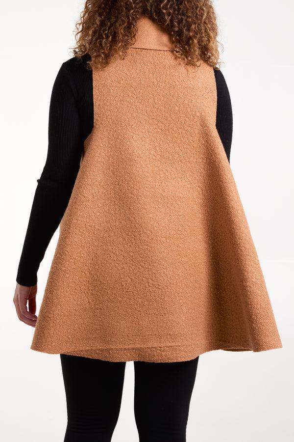 Qed London Waterfall Boucle Sleeveless Jacket